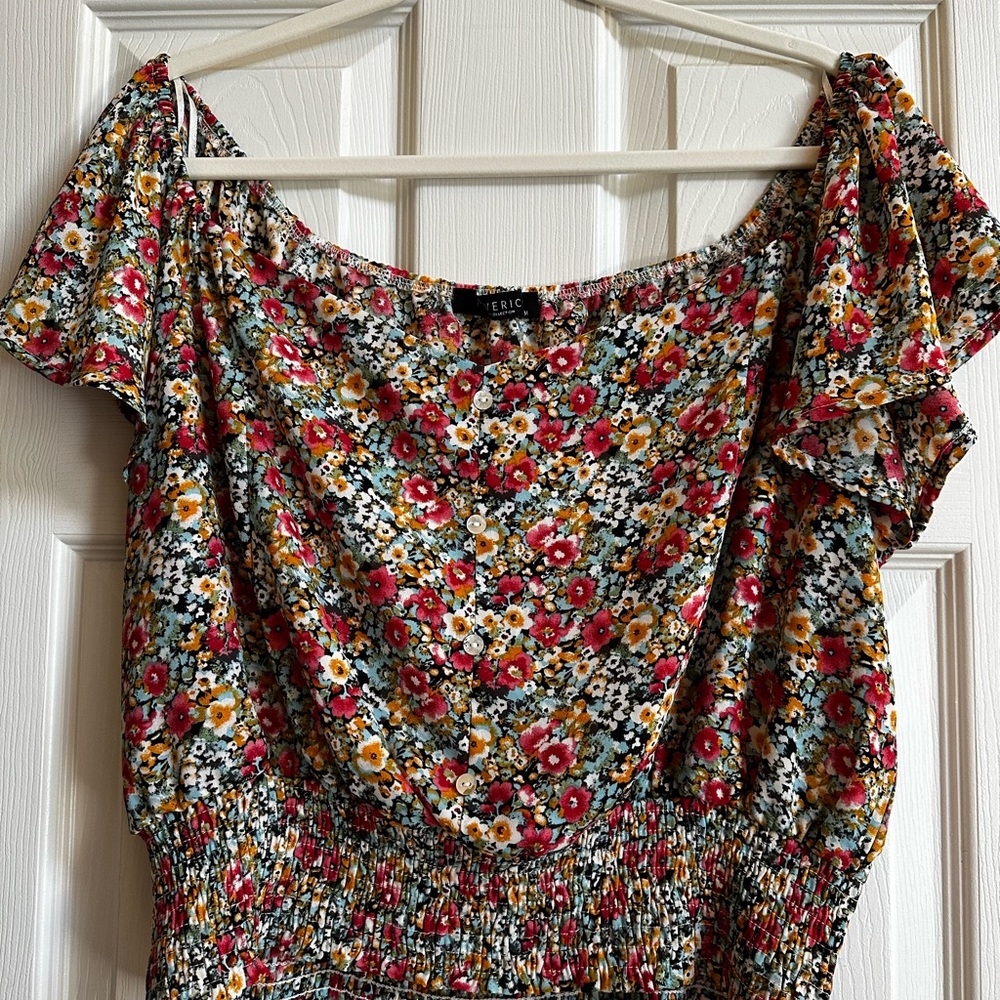 Relic Women's Floral Blouse - Red and Yellow